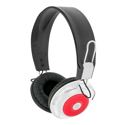 Stereo Headphones DJ Style Headset (White/Red)