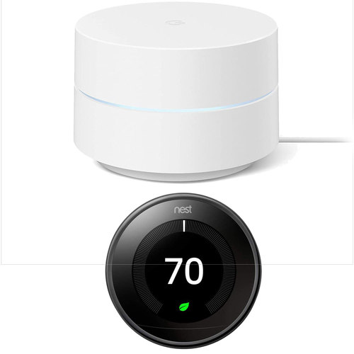 Google Wifi Network System Router AC1200 with Learning Thermostat, Mirror Black