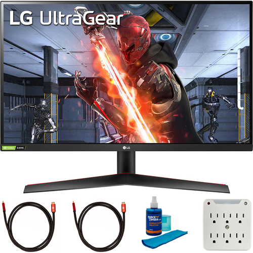 LG 27` UltraGear QHD IPS 144Hz 16:9 G-SYNC HDR Monitor with Cleaning Bundle