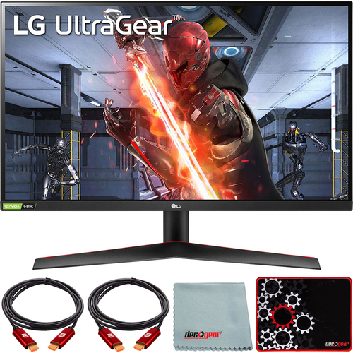 LG 27` UltraGear QHD IPS 144Hz 16:9 G-SYNC HDR Monitor with Mouse Pad Bundle
