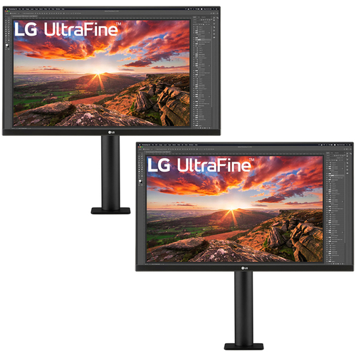 LG 27` UHD Ergo IPS 16:9 VESA DisplayHDR 400 Ultrafine Monitor 2 Pack
