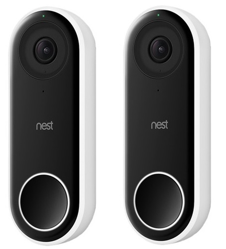 Google Nest Hello Smart Wi-Fi Video Doorbell (NC5100US) 2 Pack