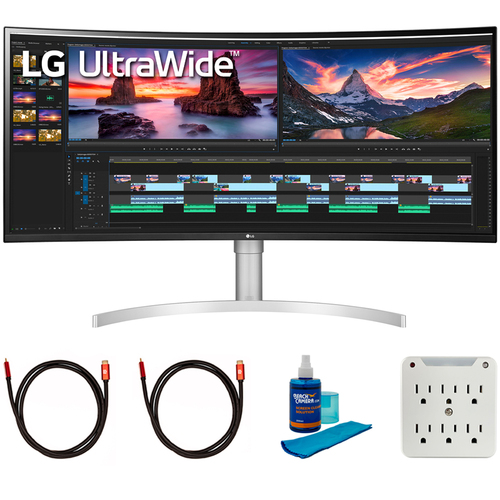 LG 38` U.Wide QHD+ IPS Curved Monitor NVIDIA G-SYNC Compatible + Cleaning Bundle
