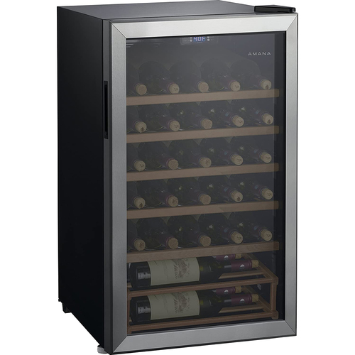 Amana 3.6 Cu.Ft. 35 Bottle Wine Cooler with Stainless Steel Door - AMAW35S2CW