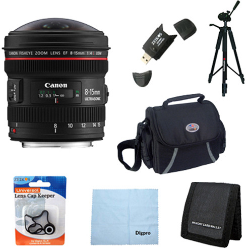 Canon EF 8-15mm f/4L Fisheye USM Ultra-Wide Zoom Lens Exclusive Pro Kit
