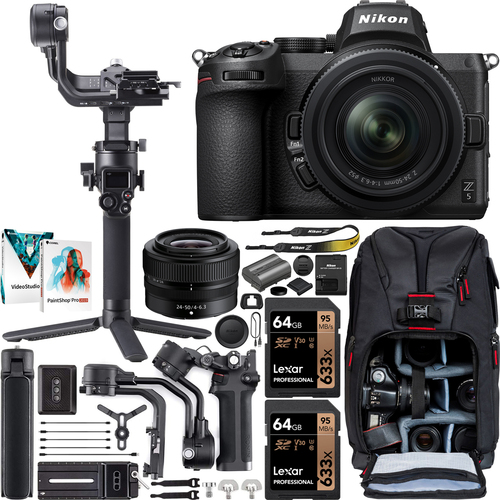 Nikon Z5 Mirrorless Full Frame Camera + 24-50mm Lens + DJI RSC 2 Gimbal Filmmakers Kit