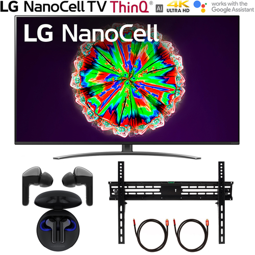 LG 49` Nano 8 Series 4K UHD NanoCell TV w/ AI ThinQ +LG FN6 Earbuds +TV Mount