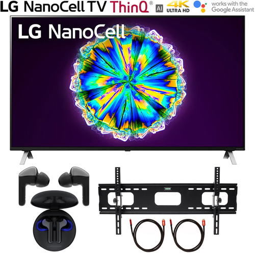 LG 75` Nano 8 4K Smart UHD NanoCell TV w/ AI ThinQ 2020 +LG FN6 Earbuds +TV Mount