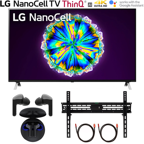 LG 49` Nano 8 Series 4K UHD NanoCell TV w/ AI ThinQ 2020 +LG FN6 Earbuds +TV Mount
