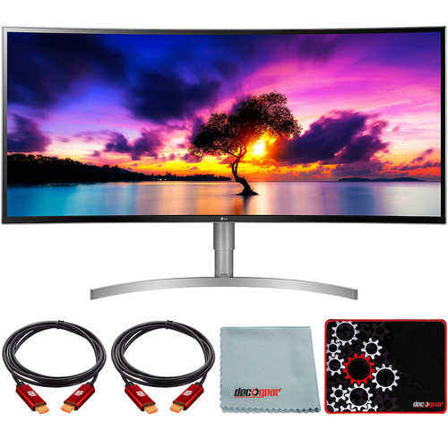 LG 38` Class Curved UltraWide Monitor with HDR 10 2018 with Mouse Pad Bundle