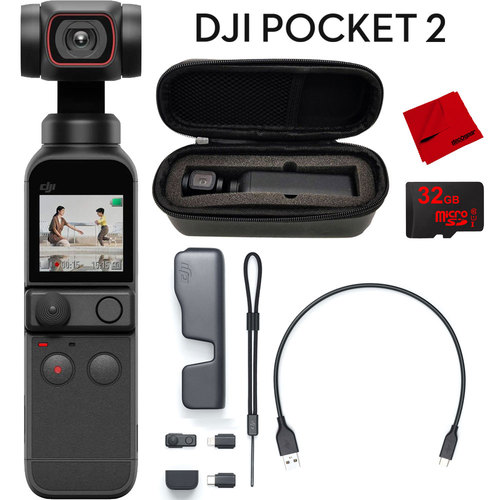 DJI Pocket 2 Touchscreen Handheld 3-Axis Gimbal Camera with Carrying Case Bundle