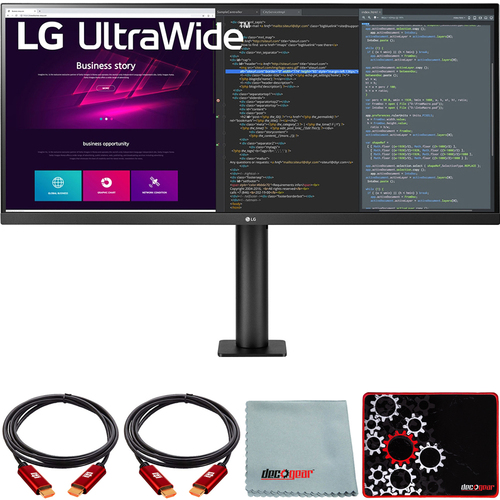 LG 34` 21:9 UltraWide QHD 3440x1440 Ergo IPS HDR Monitor with Mouse Pad Bundle