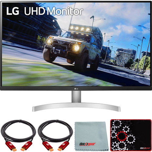 LG 32` UHD 3840x2160 Ultrafine Monitor with HDR10 AMD FreeSync+Mouse Pad Bundle