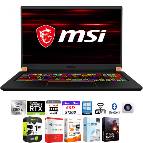MSI GS75 Stealth 17.3` Intel i7-10875H 16/512GB Gaming Laptop + Protection Plan Pack