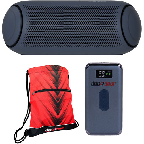 LG XBOOM Go PL7 Portable Bluetooth Speaker with with Deco Gear Power Bank Bundle