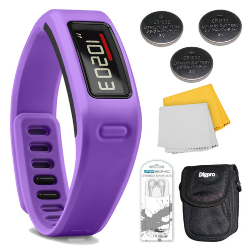Garmin Vivofit Bluetooth Fitness Band (Purple)(010-01225-02) Plus Deluxe Bundle