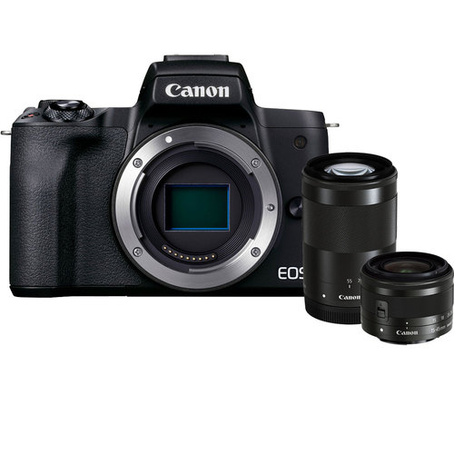 EOS M50 Mark II Mirrorless Digital Camera w/ 15-45mm and 55-200mm Lenses (Black)