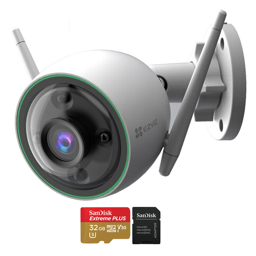 EZVIZ C3N 1080p Outdoor Wi-Fi Bullet Camera with Night Vision + 32GB Memory Card