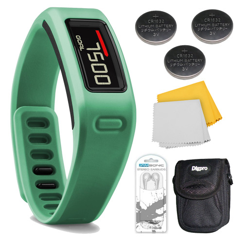 Garmin Vivofit Fitness Band Bundle with Heart Rate Monitor (Teal) Plus Deluxe Bundle
