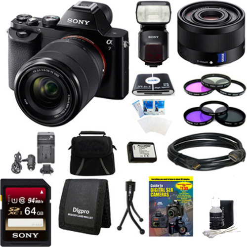 Sony Alpha 7K a7K Digital Camera, 35mm Full Frame Lens and HVL-F60M Flash Bundle