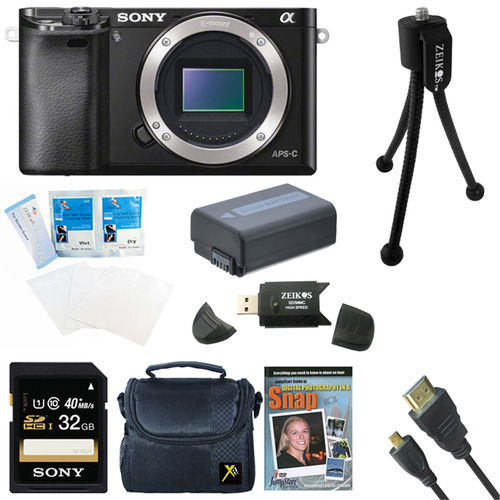 Sony Alpha a6000 24.3MP Interchangeable Lens Camera Body Only 32GB Kit