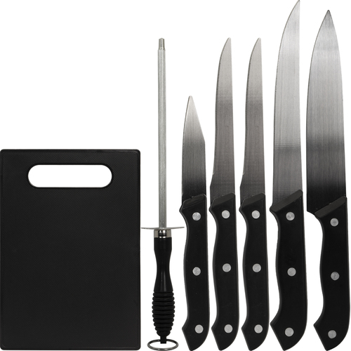 5-Piece Knife Set with Cutting Board and Sharpening Steel