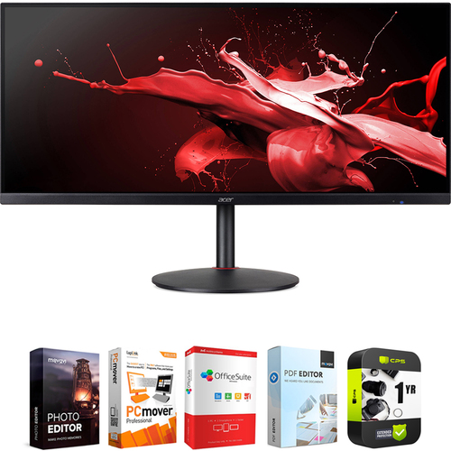 Acer Nitro Pbmiipphzx 34` QHD 144Hz 21:9 IPS Gaming Monitor with Warranty Bundle