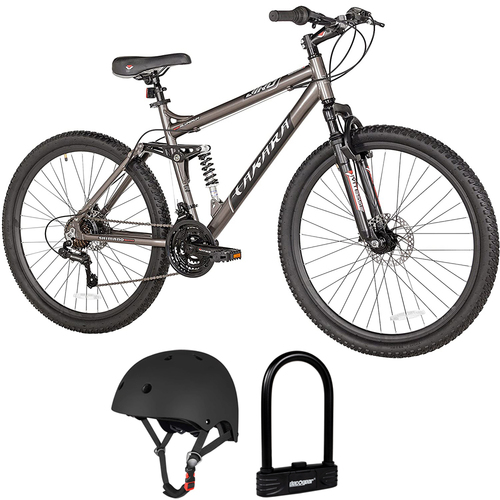 Kent 27.5` Takara Jiro Dual-Suspension Disc Brake Mountain Bike + Helmet & Lock