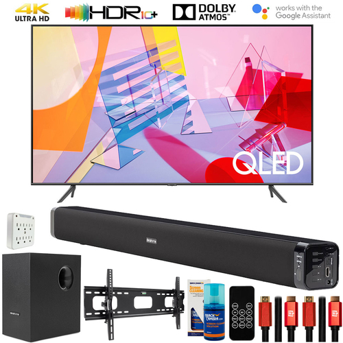 Samsung 82` Q60T QLED 4K UHD HDR Smart TV 2020 with Deco Gear Home Theater Bundle