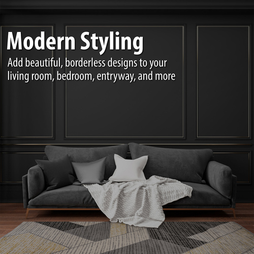 Modern Indoor Area Rug, Black And Tan Living Room Rug