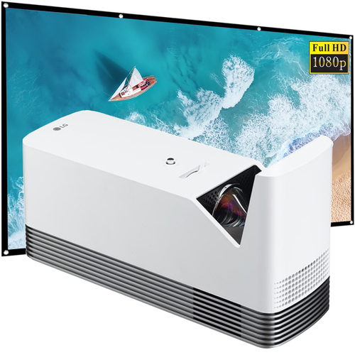 LG HF85LA Short Throw Laser Smart Home Theater Projector + 120` Screen
