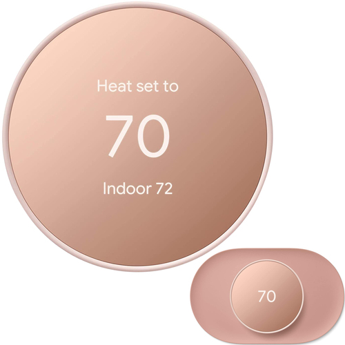 Google Nest Thermostat Smart Home Programmable Wifi Sand GA02082-US Bundle + Trim Kit Plate