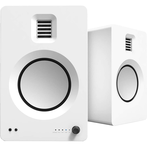 Kanto TUK Premium Bluetooth Powered Speakers Matte White / Blanc - with RCA cable