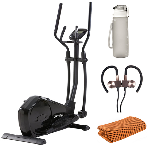 XTERRA Fitness FS1.5 Elliptical Machine Trainer with Fitness Accessories Bundle