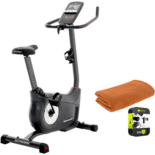Schwinn 130 Upright Exercise Fitness Bike + 1 Year Extended Warranty and Towel