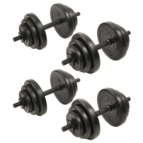 Sunny Health and Fitness Exercise Vinyl 40 Lb Dumbbell Set Hand Weights 2 Pack