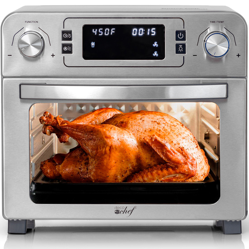 Deco Chef 24QT Air Fryer Countertop Toaster Oven Rotisserie Rack Included 
