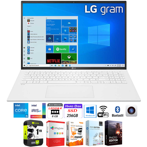 LG gram 16` WQXGA 2560x1600 Intel i5-1135G7 8/256GB SSD Laptop +Warranty Pack