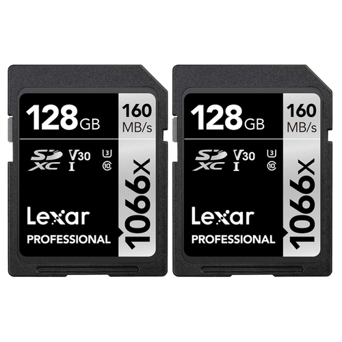 128GB Professional 1066x SDXC UHS-I Card Silver Series Memory Card 2 Pack