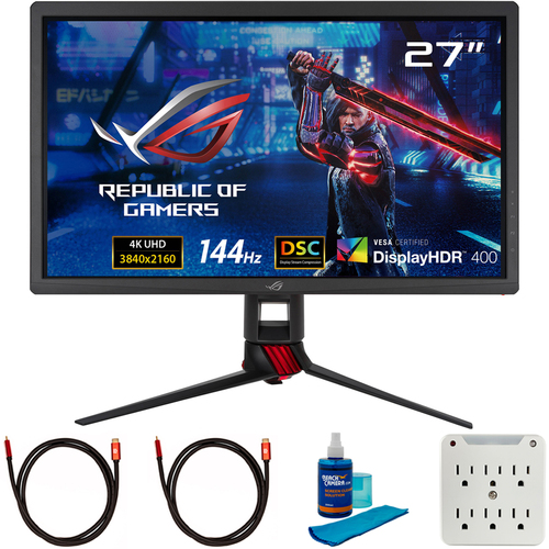 Asus ROG Strix XG27UQ 27` 4K UHD 144Hz HDR DSC Gaming Monitor + Cleaning Bundle
