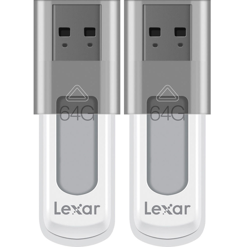 Lexar 64GB JumpDrive S50 USB 2.0 Flash Drive Black 2 Pack