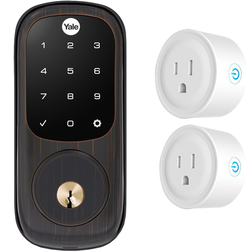 Yale Locks Assure Lock Touchscreen w/ ZigBee in Oil Rub Bronze (YRD226) + 2-Pack Smart Plug