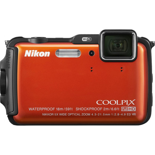 Nikon COOLPIX AW120 16MP 1080p Waterproof Shockproof Freezeproof Orange Camera Refurb
