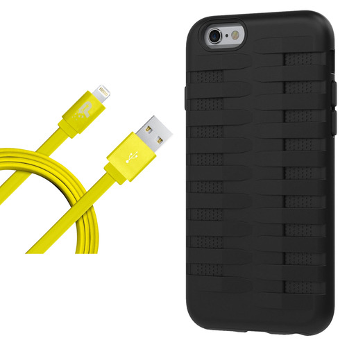 Urge Basics Cobra Apple iPhone 6 Silicone Dual Protective Case - Black Starter Bundle