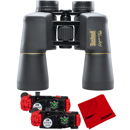Bushnell Legacy WP 10 x 50 Waterproof/Fogproof Binocular 120150 + Tactical SOS Bundle