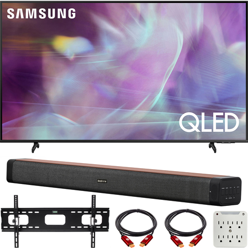 Samsung 65 Inch QLED 4K Smart TV 2021 with Deco Home 60W Soundbar Bundle