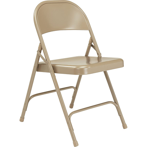 50 Series All-Steel Folding Chair, Beige (Pack of 4)