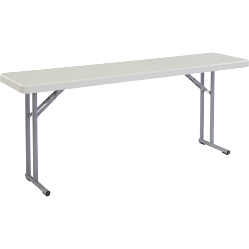 National Public Seating 18` x 72` Heavy Duty Seminar Folding Table, Speckled Grey