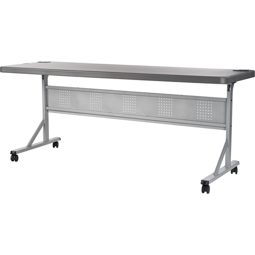 National Public Seating 24` x 72` Flip-N-Store Training Table, Charcoal Slate