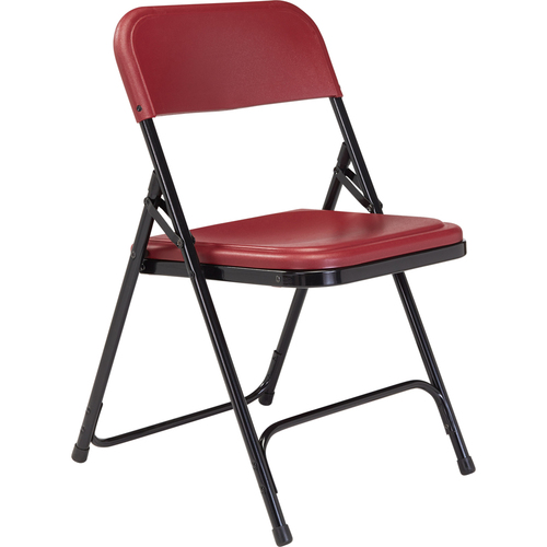 800 Series Premium Lightweight Plastic Folding Chair, Burgundy (Pack of 4)